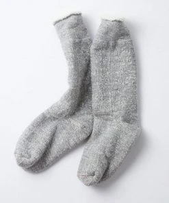 RoToTo Double Face Crew Socks Merino Wool & Organic Cotton Mid Grey
