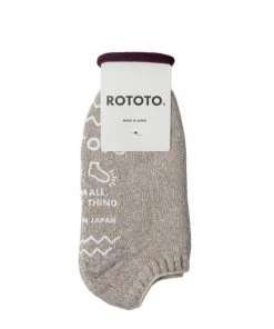 RoToTo Recycled Cotton Pile Slipper Socks Ivory Gray
