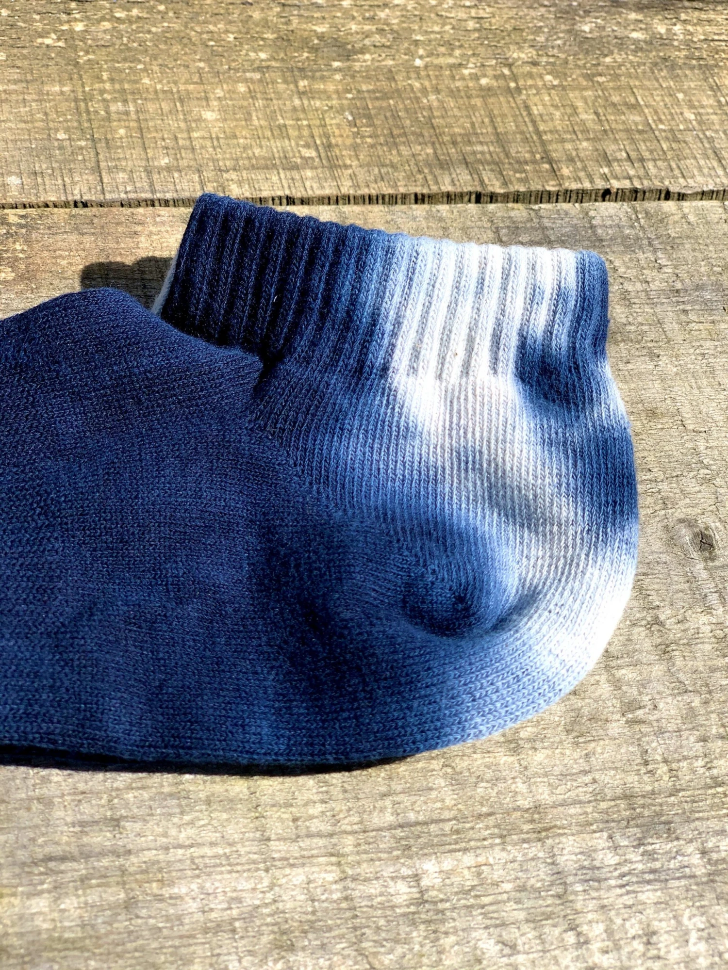 RoToTo Organic Cotton Tie Dye Ankle Socks Navy White 3 RoToTo Organic Cotton Tie Dye Ankle Socks Navy White