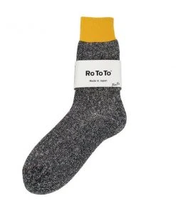 RoToTo Double Face Socks Yellow Charcoal