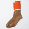 RoToTo Bicolour Ribbed Socks Orange & Light Brown 2 RoToTo Bicolour Ribbed Socks Orange & Light Brown
