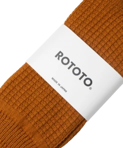 RoToTo Cotton Waffle Socks Rust