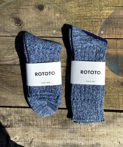 RoToTo Denim Tone Ankle Socks Ice Denim