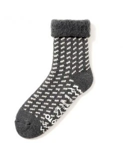 RoToTo Comfy Room Socks Birds Eye Charcoal