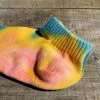 RoToTo Organic Cotton Tie Dye Ankle Socks Blue Pink Yellow