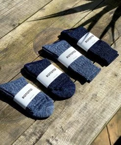 RoToTo Denim Tone Ankle Socks Ice Denim
