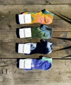 RoToTo Organic Cotton Tie Dye Ankle Socks Navy White 7 RoToTo Organic Cotton Tie Dye Ankle Socks Navy White