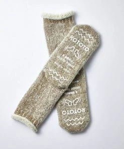 RoToTo Merino Home Socks Khaki & White S