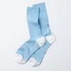 RoToTo Sax and White Organic Cotton Mix Ribbed Crew Socks