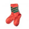 RoToTo Poppy and Green Fine Pile Striped Crew Socks 2 RoToTo Poppy and Green Fine Pile Striped Crew Socks