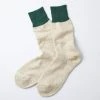 RoToTo Double Face Crew Socks Silk Cotton Green M Beige 2 RoToTo Double Face Crew Socks Silk Cotton Green M Beige