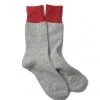 RoToTo Grey and Red Double Face Crew Socks